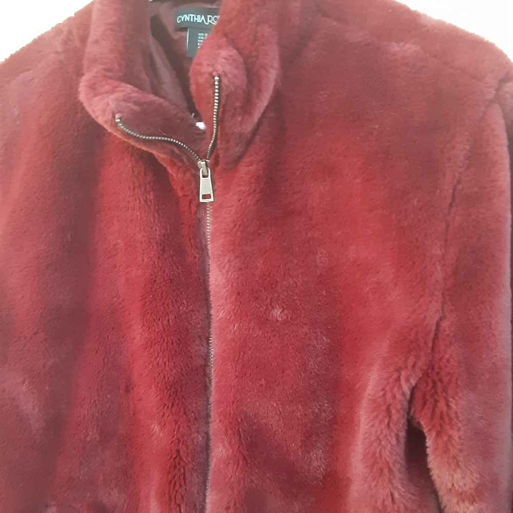 Cynthia Rowley Plush Bomber Jacket S - Picture 6 of 6